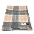 Pure Wool Tweed Throw Pink & Grey Check Ref 1893/2